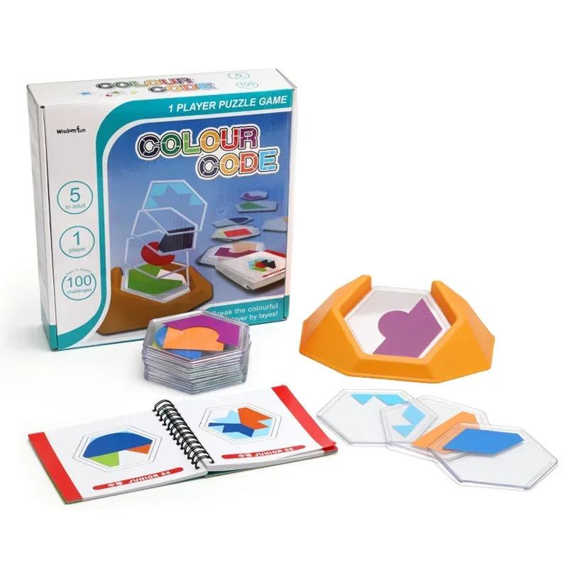 Juego de lógica de rompecabezas de código de Color para niños, juguetes inteligentes geométricos coloridos para niños, regalos de bricolaje, promoción de habilidades de pensamiento - imagen 3