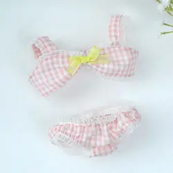 Ropa de muñeca con bañador, albornoz algodón y bikini encaje