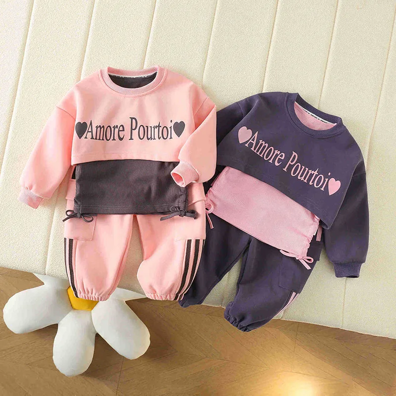 MILANCEL-Conjunto de ropa deportiva para niños de 1 a 6 años, traje con letras estampadas, Sudadera con capucha, camisola Y pantalones de chándal, 3 piezas, otoño, 2024