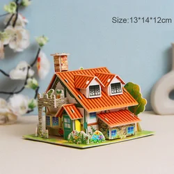 Rompecabezas 3D Casa Villa – Puzzle infantil de cartón para niños