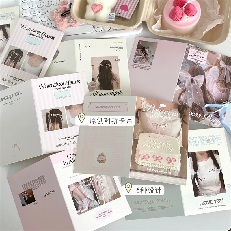 10 Uds. De fundas de papel duras para tarjetas de papel plegables Ins, tarjetas fotográficas, embalaje protector, regalo, Material DIY, bolsa opp: - imagen 2