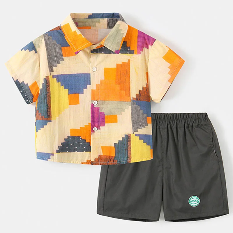 Conjunto verano de algodón para niño con top y shorts - imagen 2