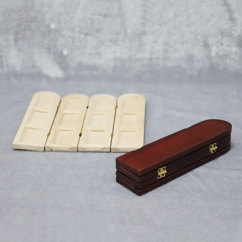 Casa de muñecas a escala 1:12, modelo de pantalla plegable de madera en miniatura, Mini pantalla Vintage, divisor de habitación para casa de muñecas, baño y sala de estar - imagen 3