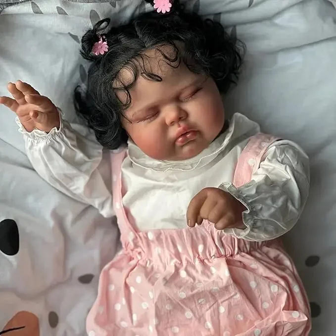 Muñeca realista para niña – Cuerpo de tela suave y pelo natural - imagen 4