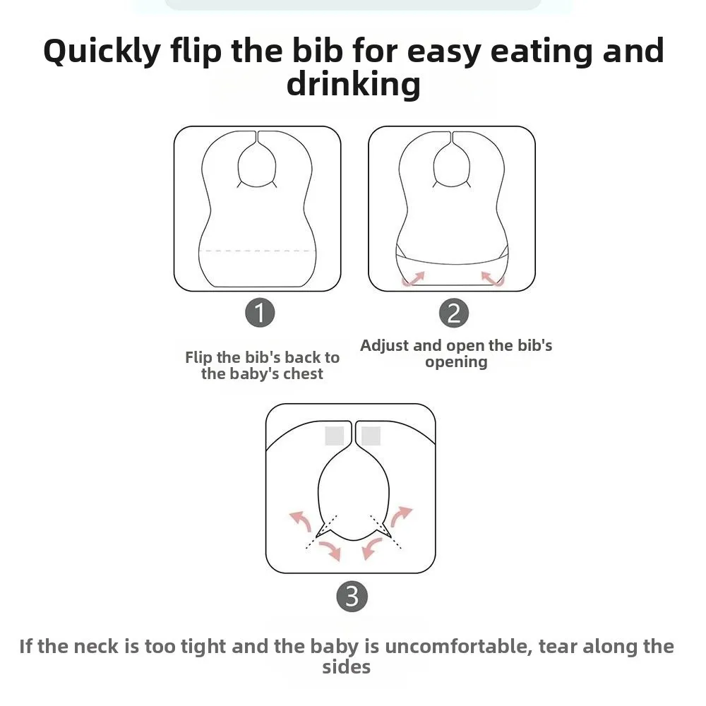 Babero desechable duradero, servilleta de Saliva impermeable sin lavado, bolsa de comida antisuciedad para niños - imagen 2