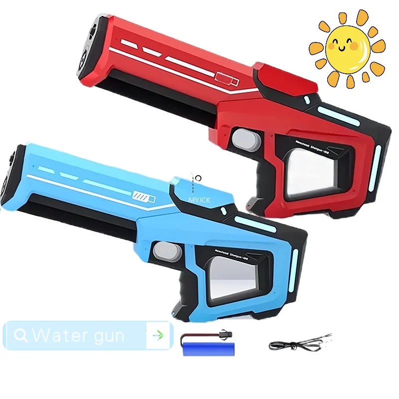 Pistolas de agua eléctricas para adultos, potentes chorros, succión automática de agua, juguete de playa al aire libre de verano para niños, regalo para niños