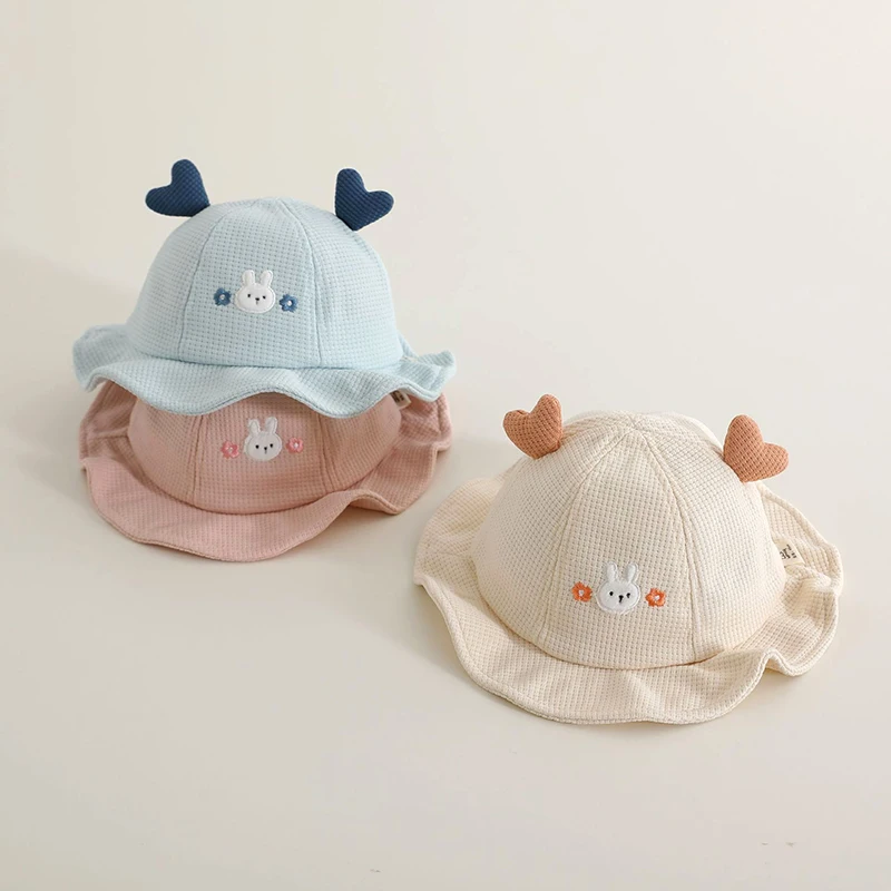Gorro con cuenco de protección solar para bebé, sombrero de pescador coreano para niños, bonito sombrero de sombrilla para exteriores de 3 a 12 meses con dibujos animados - imagen 2