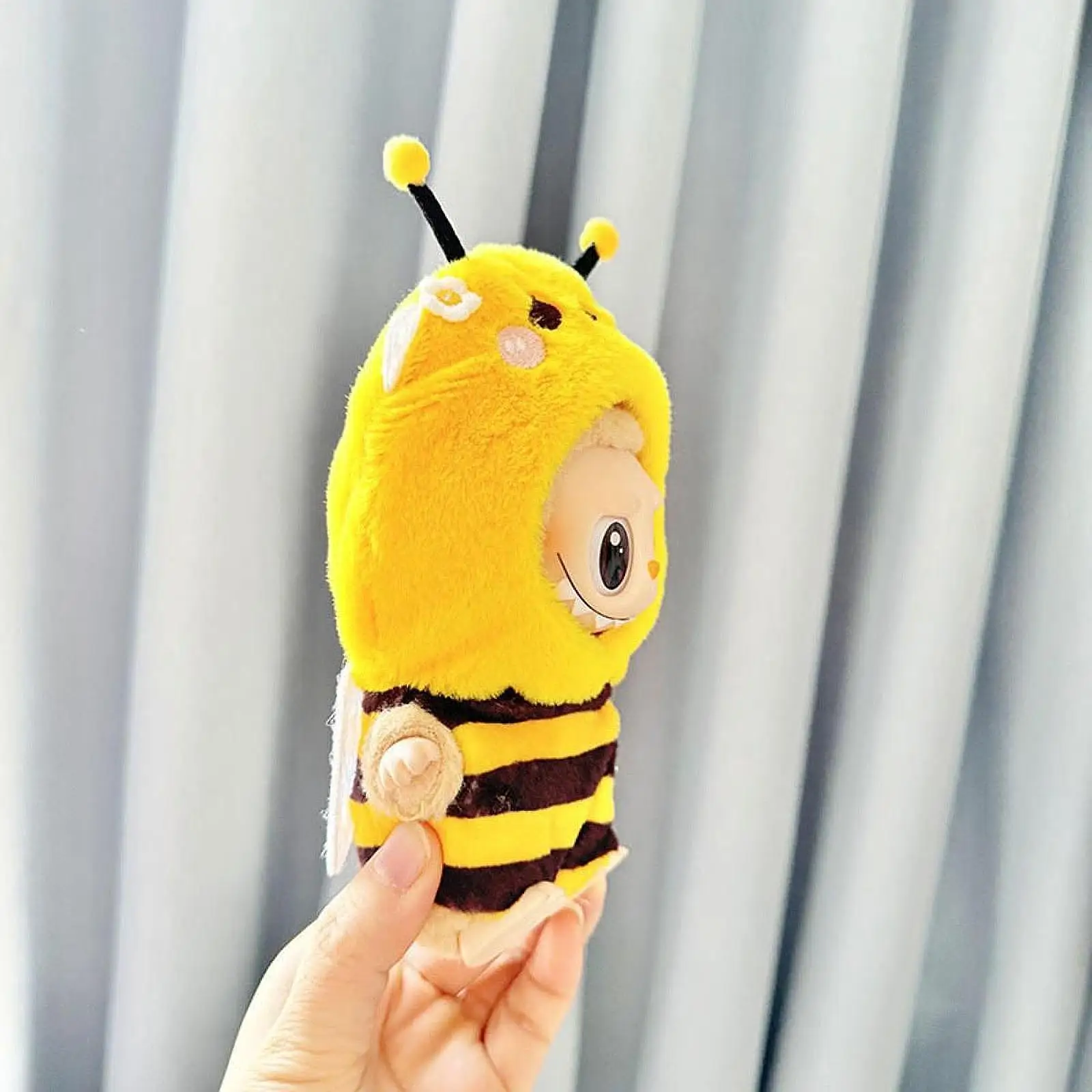 Plush Doll Clothes Yellow Bee Jumpsuit Stylish for Little Girls Cute Decoration Soft Doll Outifits Costumes for 6.69inch Doll