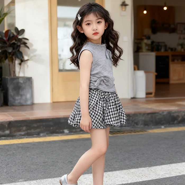 Somenie Conjunto de traje de verano para niñas pequeñas, lindo top sin mangas con mariposa + bombachos, conjunto de dos piezas para 2-3-5-6-7 años