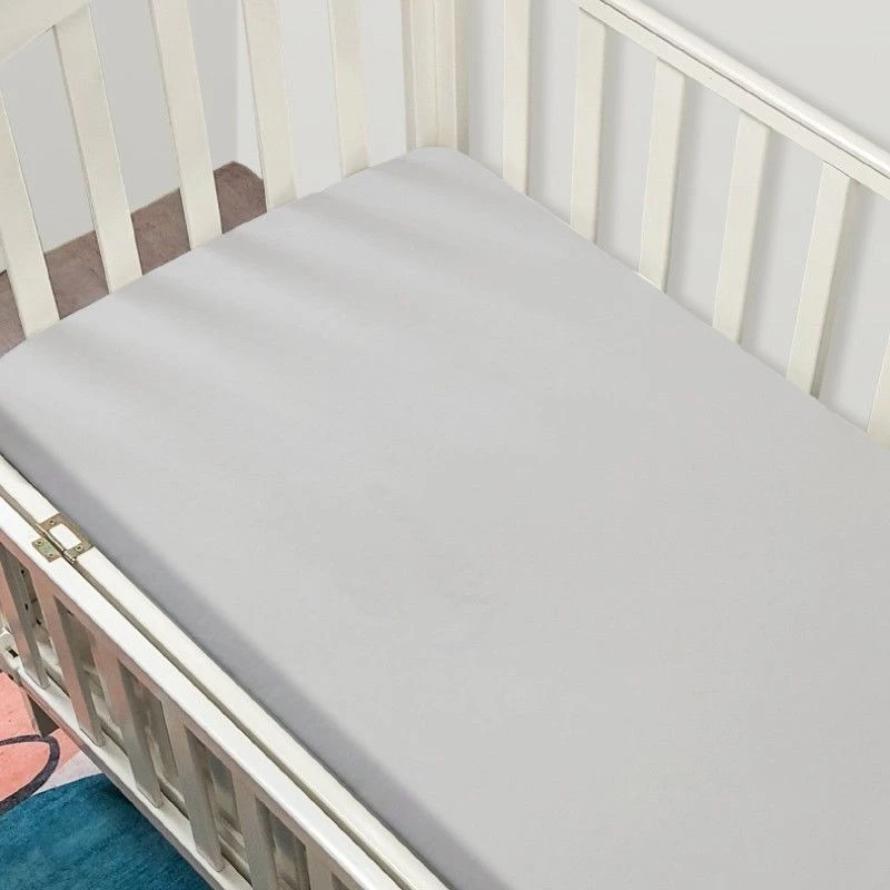 Sábana de colchón ajustada impermeable Asexual para bebé, bonita funda de colchón de Color sólido para cuna, Sábana suave y cómoda para guardería - imagen 2