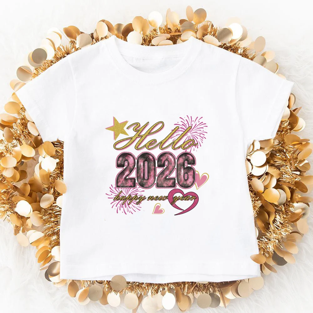 Hola 2026 Feliz Año Nuevo aspecto familiar papá mamá niños camisa bebé mono familia camiseta Año nuevo fiesta de vacaciones ropa familiar - imagen 5