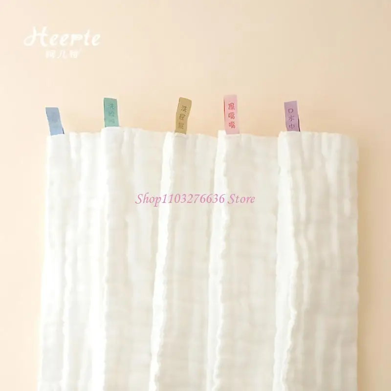 R6FD 5 PPCS Baby Facecloth Set algodón Babero Babero Babero Babero Porta para bebés Baby Sweet Wipe Taper Alto absorción - imagen 3