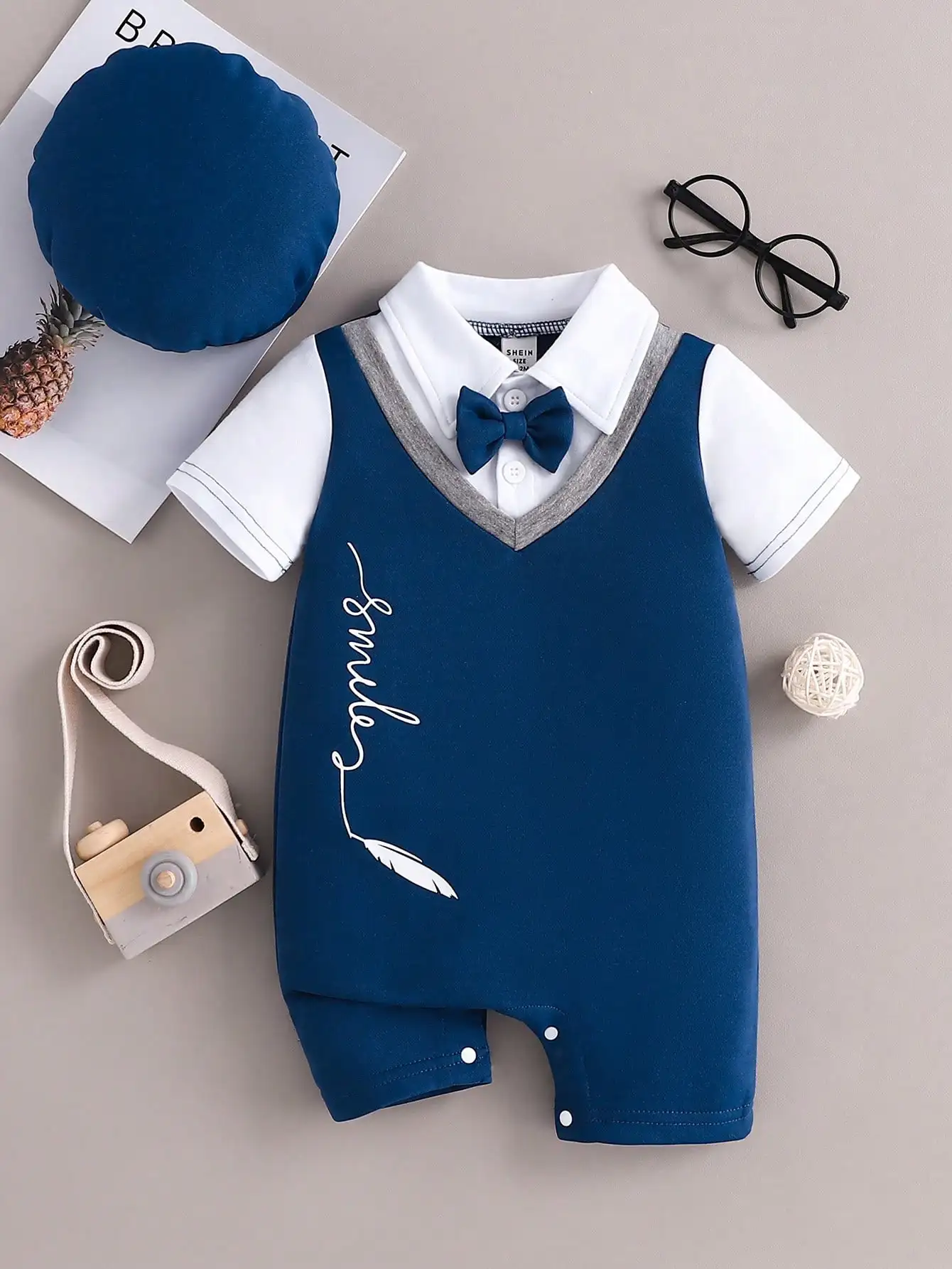 Conjunto bebé recién nacido verano con solapa y patchwork – cómodo