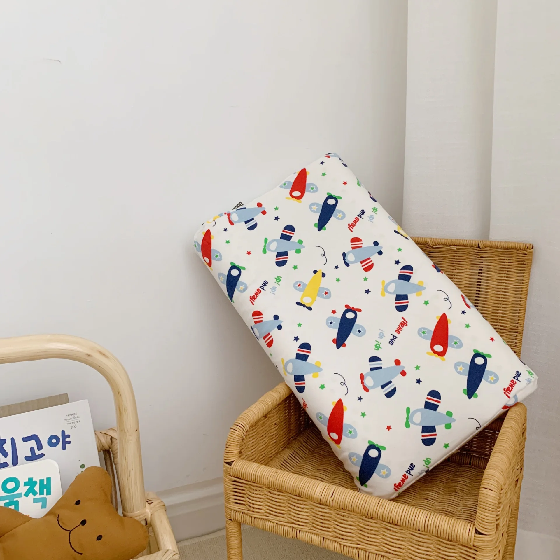 Almohadilla de látex de algodón suave para bebé, funda de almohada con memoria de goma de dibujos animados para bebé, funda de almohada de dinosaurio, funda de almohada de algodón puro de dibujos animados - imagen 5