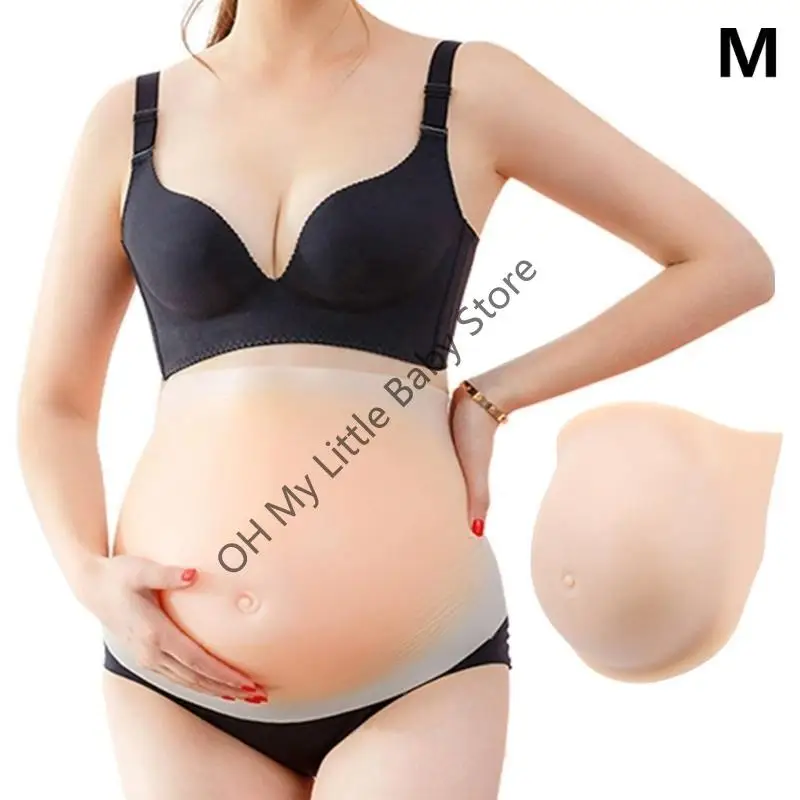 Potenciador vientre silicona con gancho y bucle ajustable M76C para apariencia realista en simulación embarazo y - imagen 4