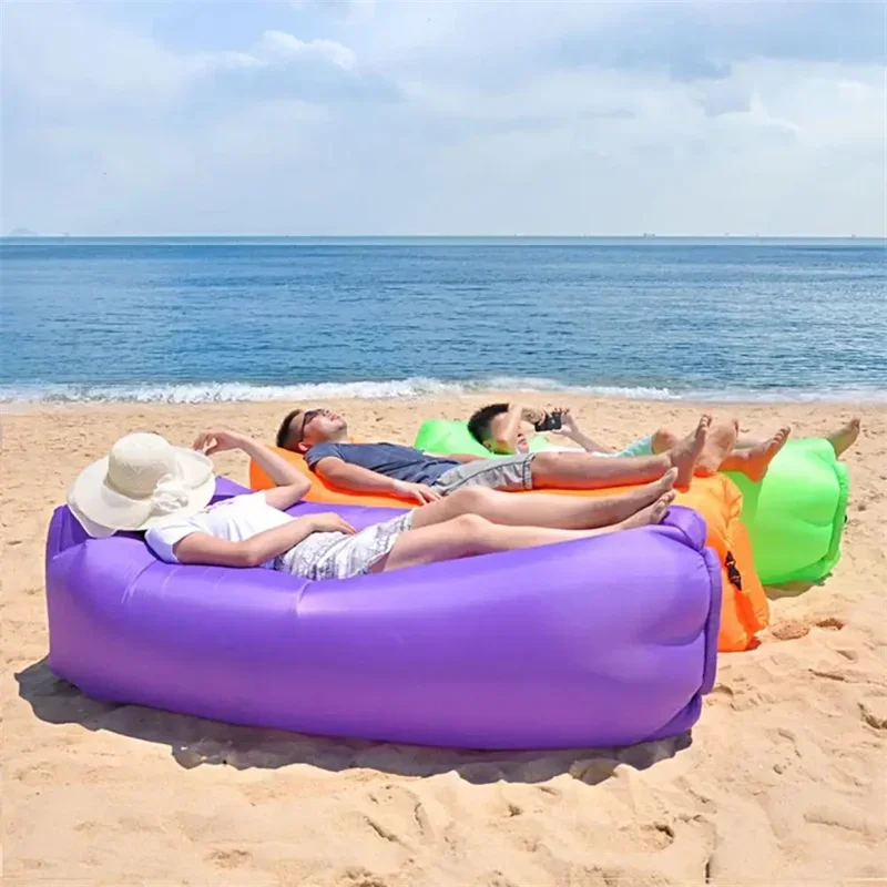 Juguetes inflables plegables de inflado rápido, sofá de aire de relajación para playa al aire libre, bolsa perezosa para dormir de buena calidad - imagen 4