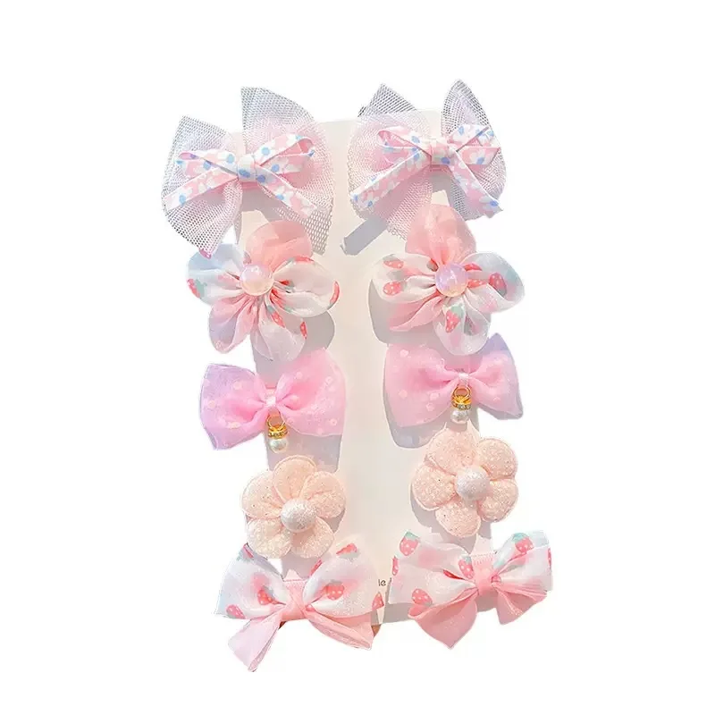 Pinzas para el cabello con lazo de princesa para niñas, pinzas BB de flores de tela, lindos accesorios para el cabello para niños pequeños, flequillo antideslizante y clips Flyaway. - imagen 5