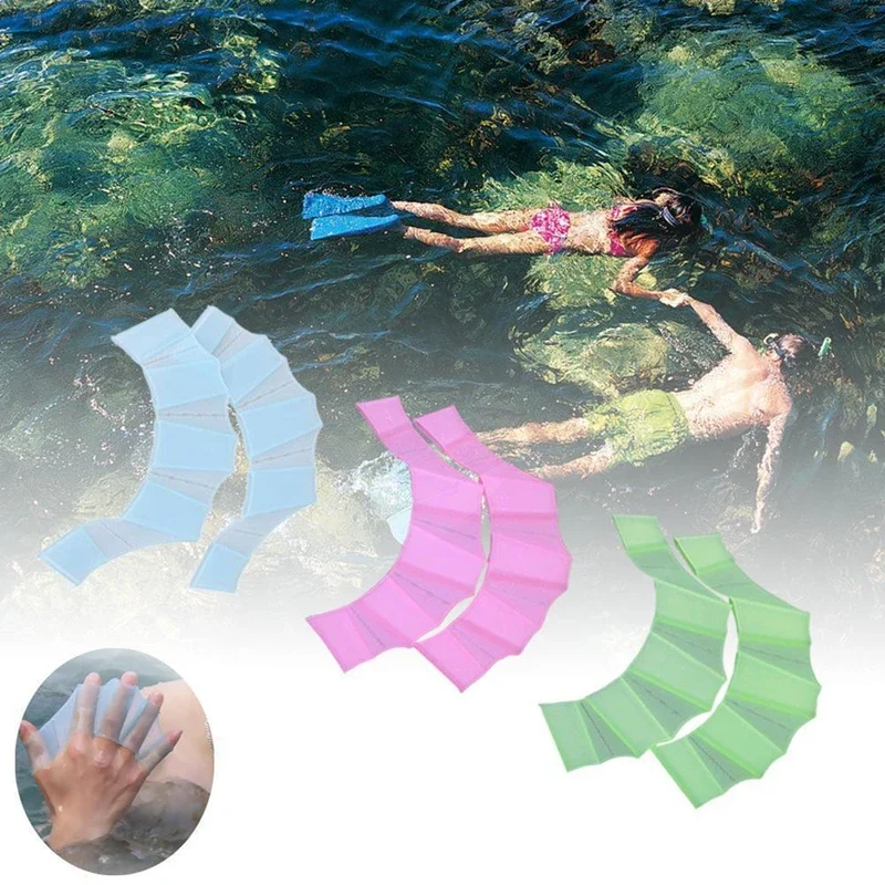 Aletas de mano especiales de silicona para natación de verano, 2 uds., para adolescentes, remo de estilo libre para adultos, equipo de natación con aletas de mano para niños - imagen 4