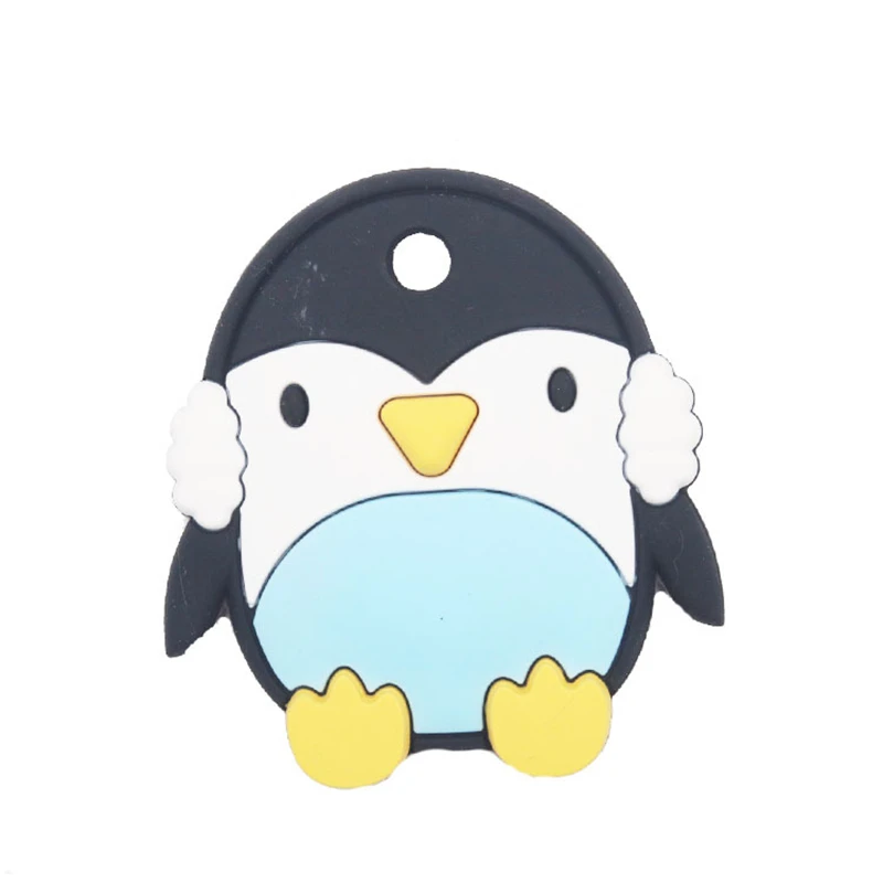 Mordedores de silicona para bebé, juguete de dentición, Clips de chupete DIY, accesorios, pingüino de dibujos animados, producto para niños, productos de silicona de grado alimenticio, 1 unidad - imagen 5