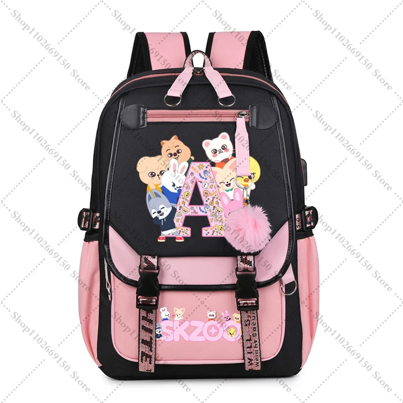 Mochila de gran capacidad para niña, mochila escolar con estampado de Anime SKZ ooed, accesorios para niños, bolsa de libros, mochila bonita de dibujos animados, regalo de Navidad - imagen 2