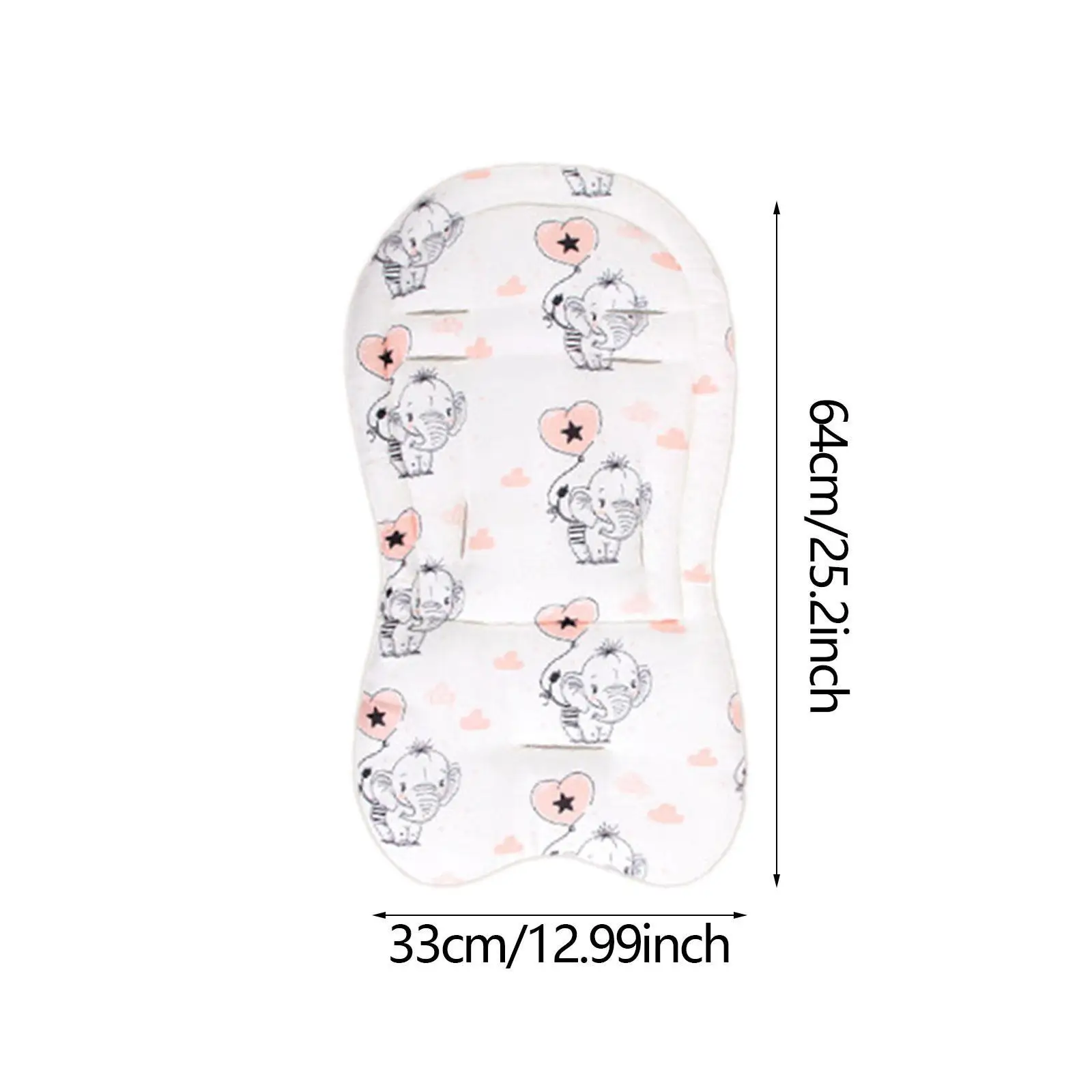 Infants Car Seats Insert Baby Stroller Cushion Breathable Cute Pattern Soft High Chair Pad Head Body Supports for Bouncer Baby