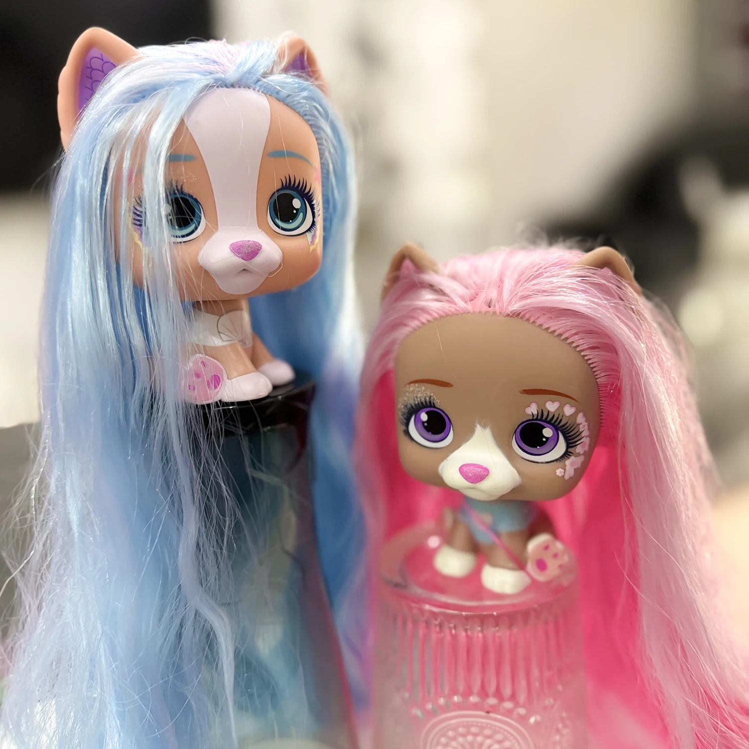 LPS Perros Animal VIP Perro Con Pelo Largo Rosa Azul Anime Edición Limitada Figuras de Acción Especiales Juguetes Pascua Bonuss Regalo de Navidad - imagen 3