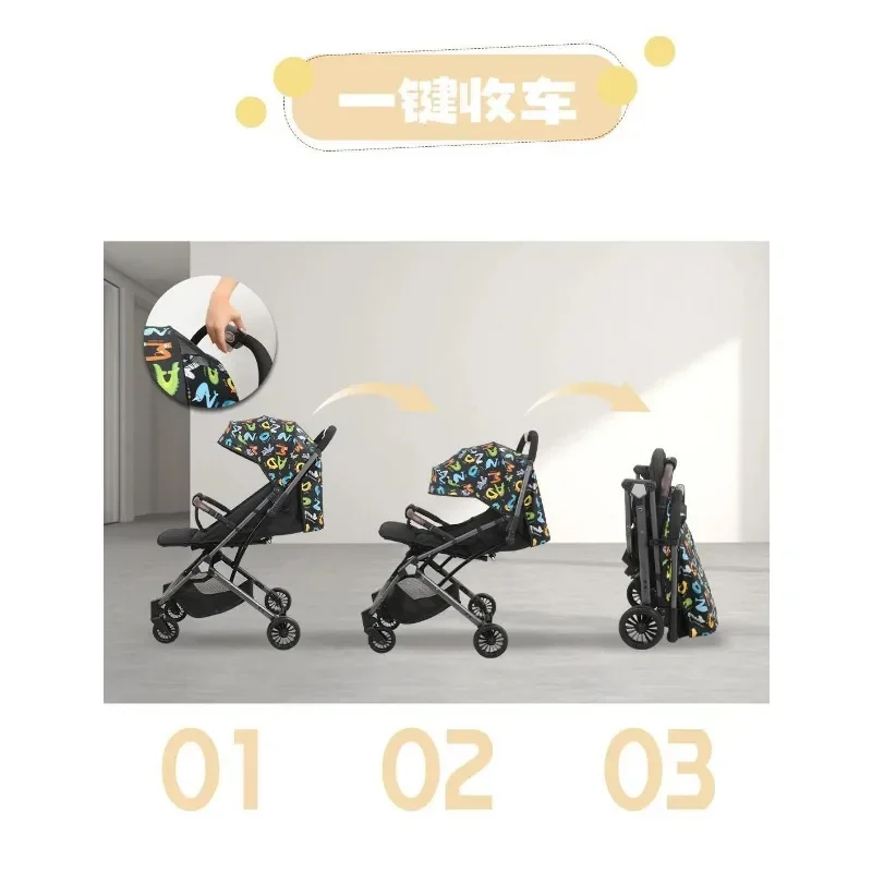 El cochecito de bebé es ligero, plegado y fácil de sentarse en el cochecito infantil ultraligero tipo tumbarse. - imagen 4