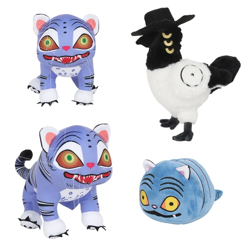 Nuevo Kpop Demon Hunters tigre de peluche de juguete lindo pájaro de dibujos animados tigre púrpura sombrero negro Plushie Kawaii accesorios de Anime muñeco de peluche - imagen 2