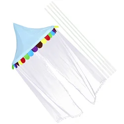 Toldo para cama para niños, mosquitera para niños pequeños, cúpula semicircular, cortina de gasa para cuna, cortina de cama ligera y transpirable para niños