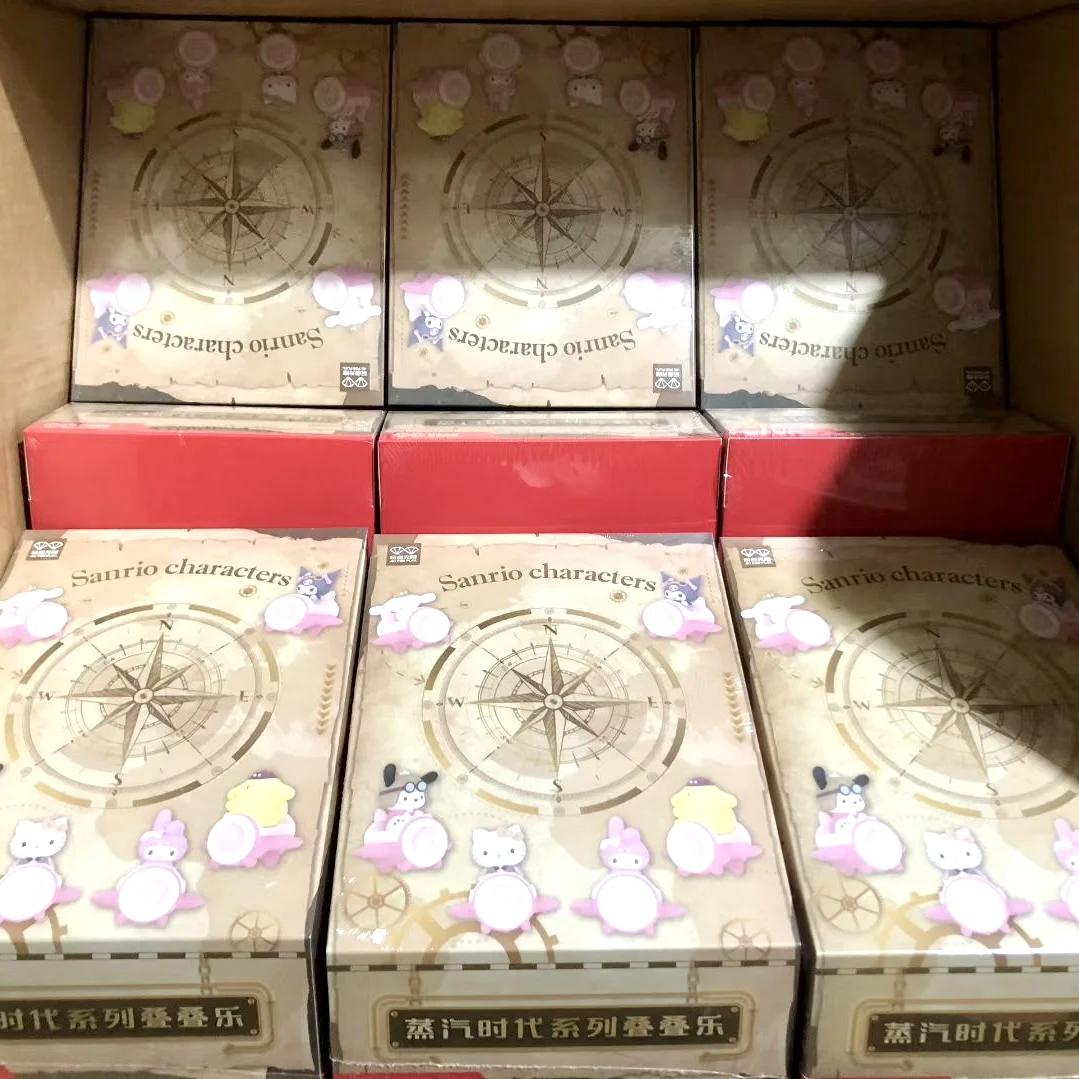 Sanrio personajes Steam Age apilamiento serie caja ciega juguetes de regalo Hello Kitty Kuromi Cinnamoroll bolsa sorpresa regalo decoración de mesa