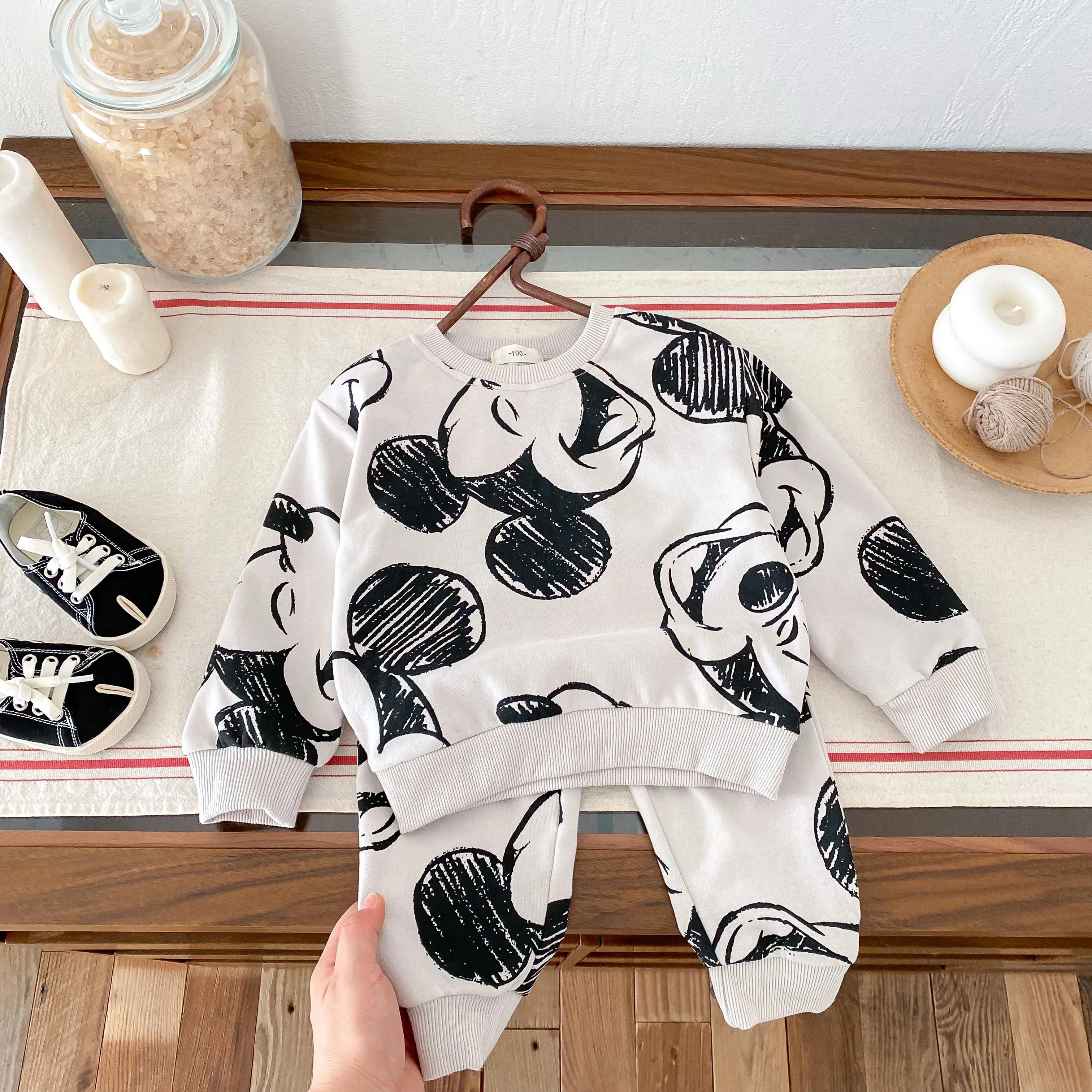 Chándales para niñas de 0 a 6 años, ropa de otoño, conjunto de sudadera de manga larga de dibujos animados de Minnie y Disney, disfraz para niños pequeños, trajes para bebés - imagen 5