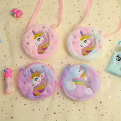 Monedero infantil de unicornio con accesorios para niños