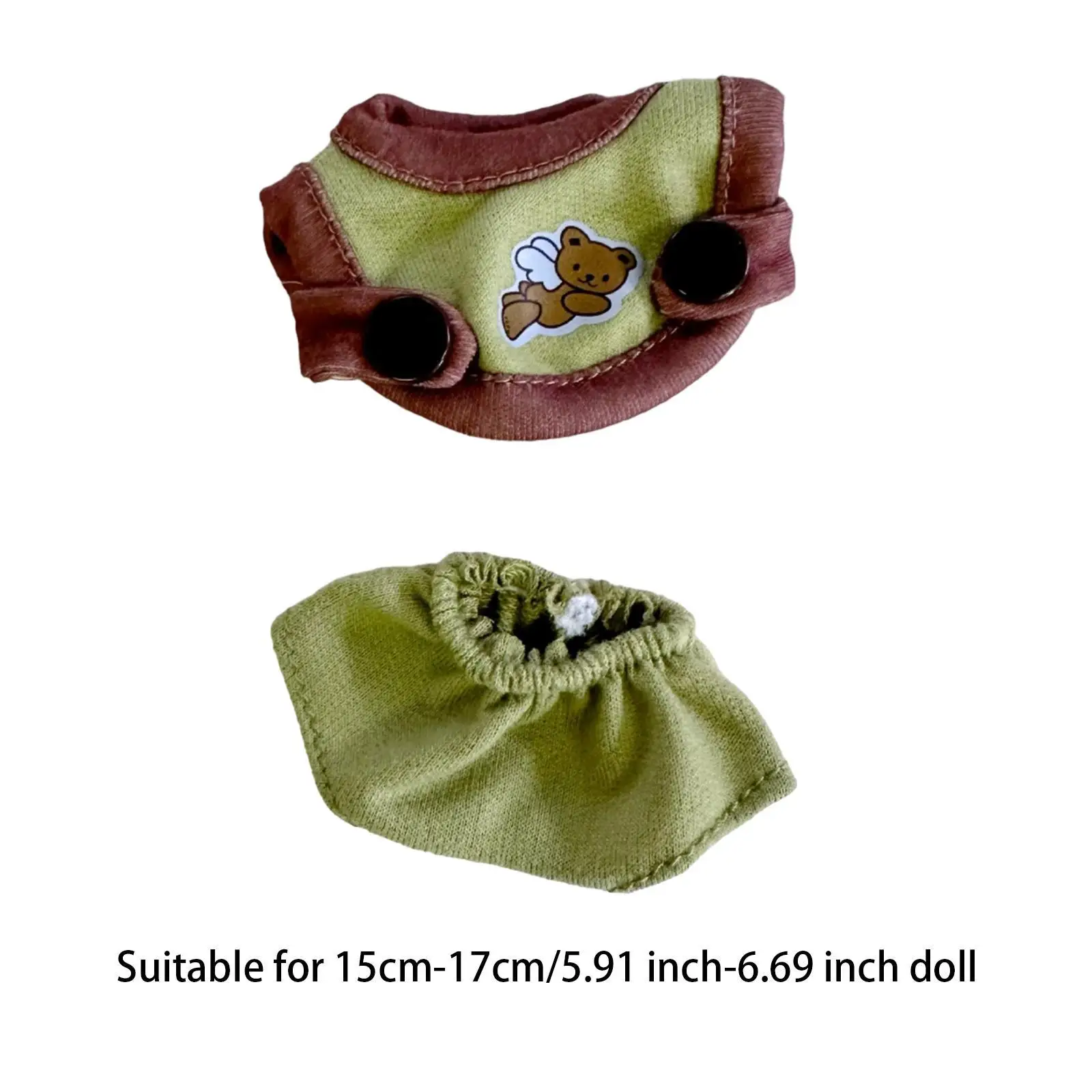15cm 17cm Doll Clothes Summer Outfit Set Soft Creative for Plush Toy Dress up Doll Costumes Cloth Doll Apparel Doll Top Pants