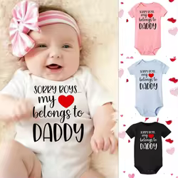 Sorry Boys My Heart pertenece a papá, Body para bebé recién nacido, cosas neutrales de género para bebé, ropa para niñas, regalos del Día de San Valentín