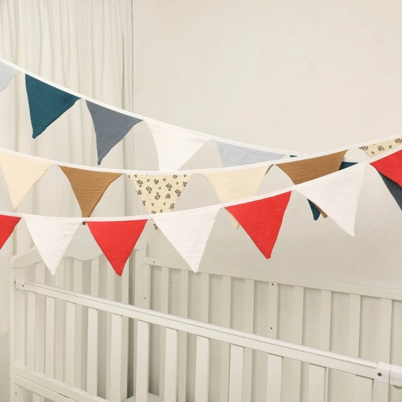 Bunting Banner Flag Banner Multicolor Triangle Flags Banderín Bunting Garlands para boda Baby Shower Fiesta de cumpleaños - imagen 2