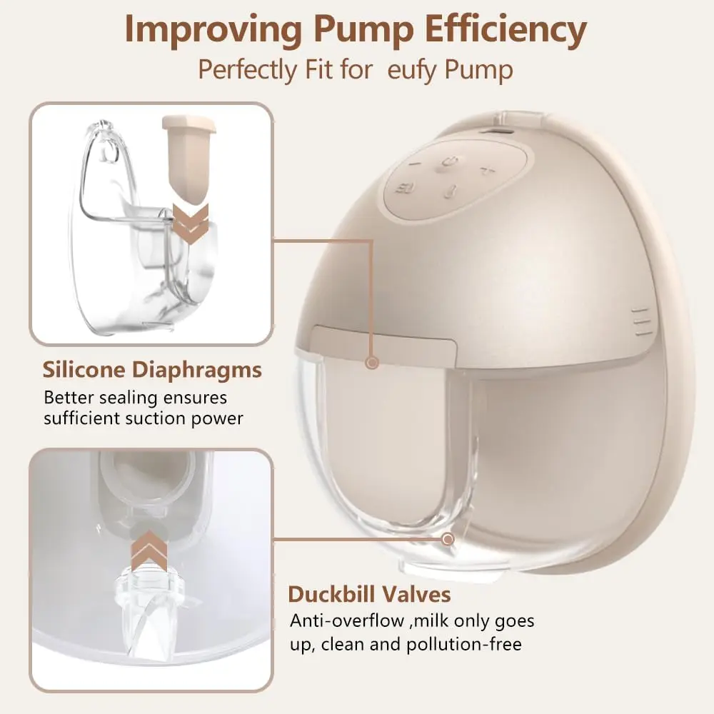 Piezas de extractor de leche, válvulas de pico de pato y diafragma de silicona compatibles con extractor de leche portátil eufy S1 Pro/S1/E10/E20 - imagen 4