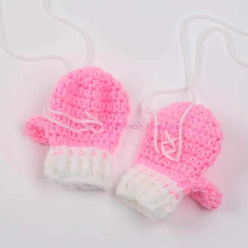 85AE fotografía bebé recién nacido accesorio fotografía disfraz guantes boxeo pantalones cortos tejido ganchillo - imagen 2