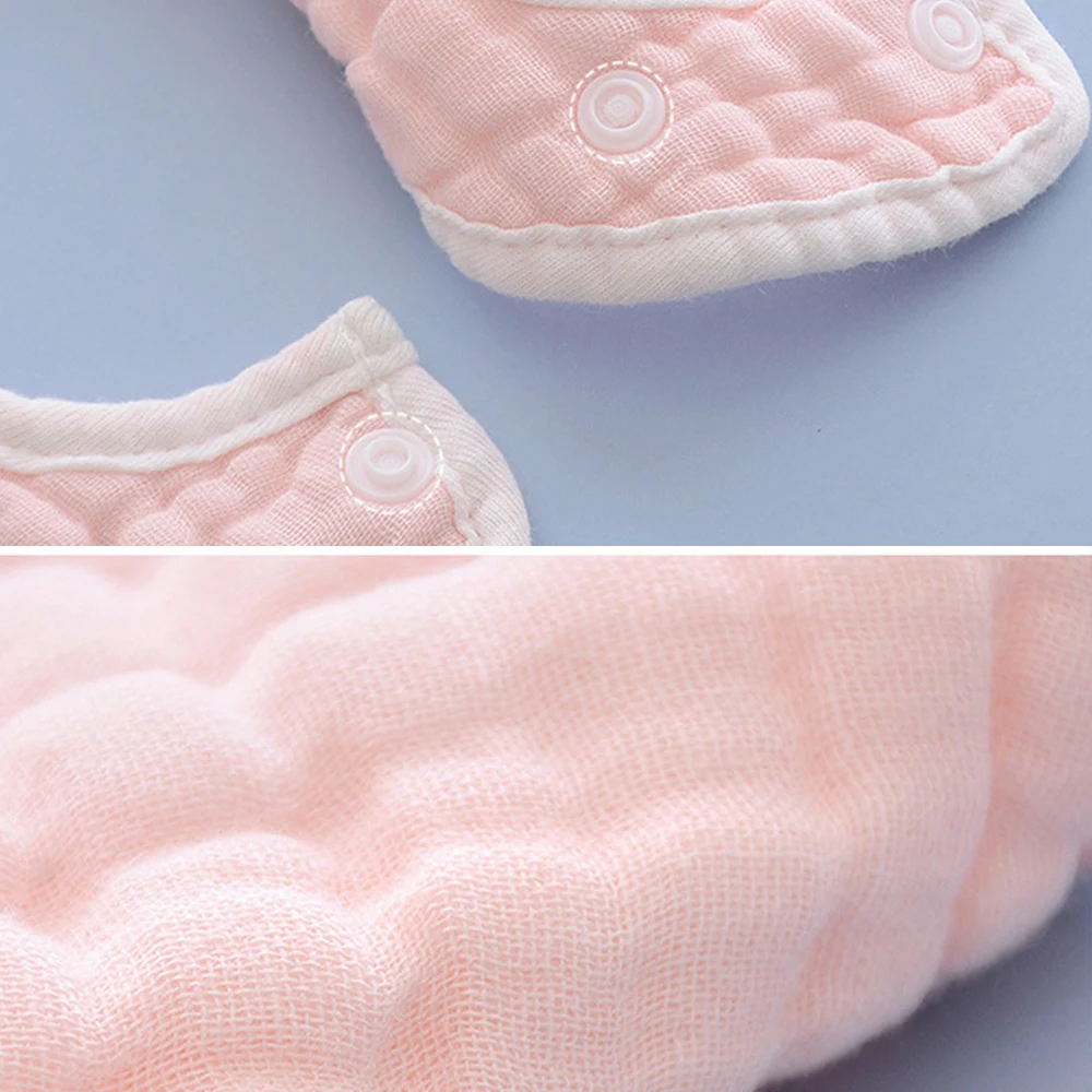 6 unids/set Baberos para bebé, toalla para Saliva, gasa suave, paño de absorción de algodón, eructo en forma de U, Baberos de alimentación ajustables para niños, cosas para comer para bebés - imagen 4