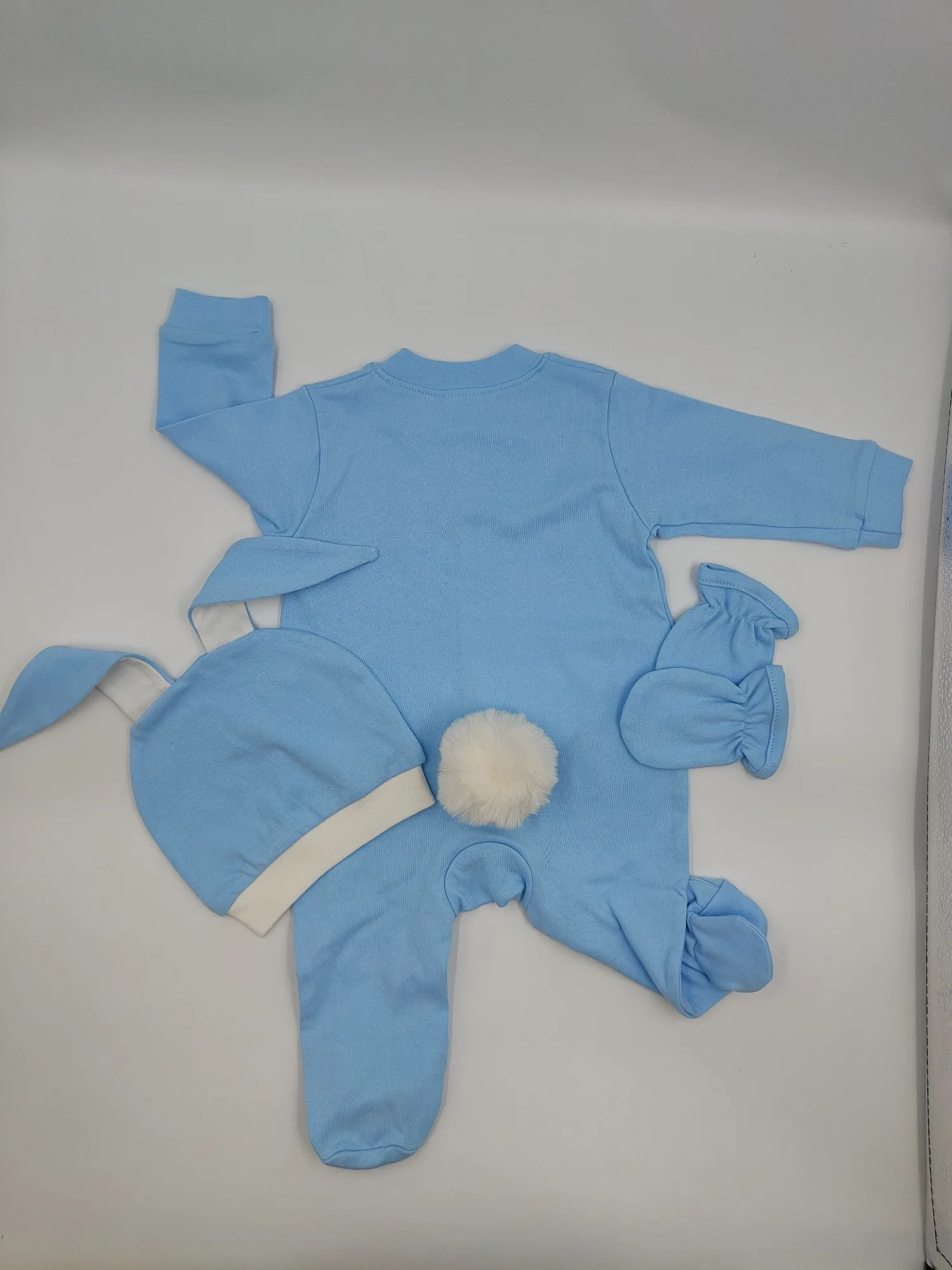 2025 Set de regalo de conejito para bebé - Manoplas con gorro de mono y detalles de conejo - imagen 5