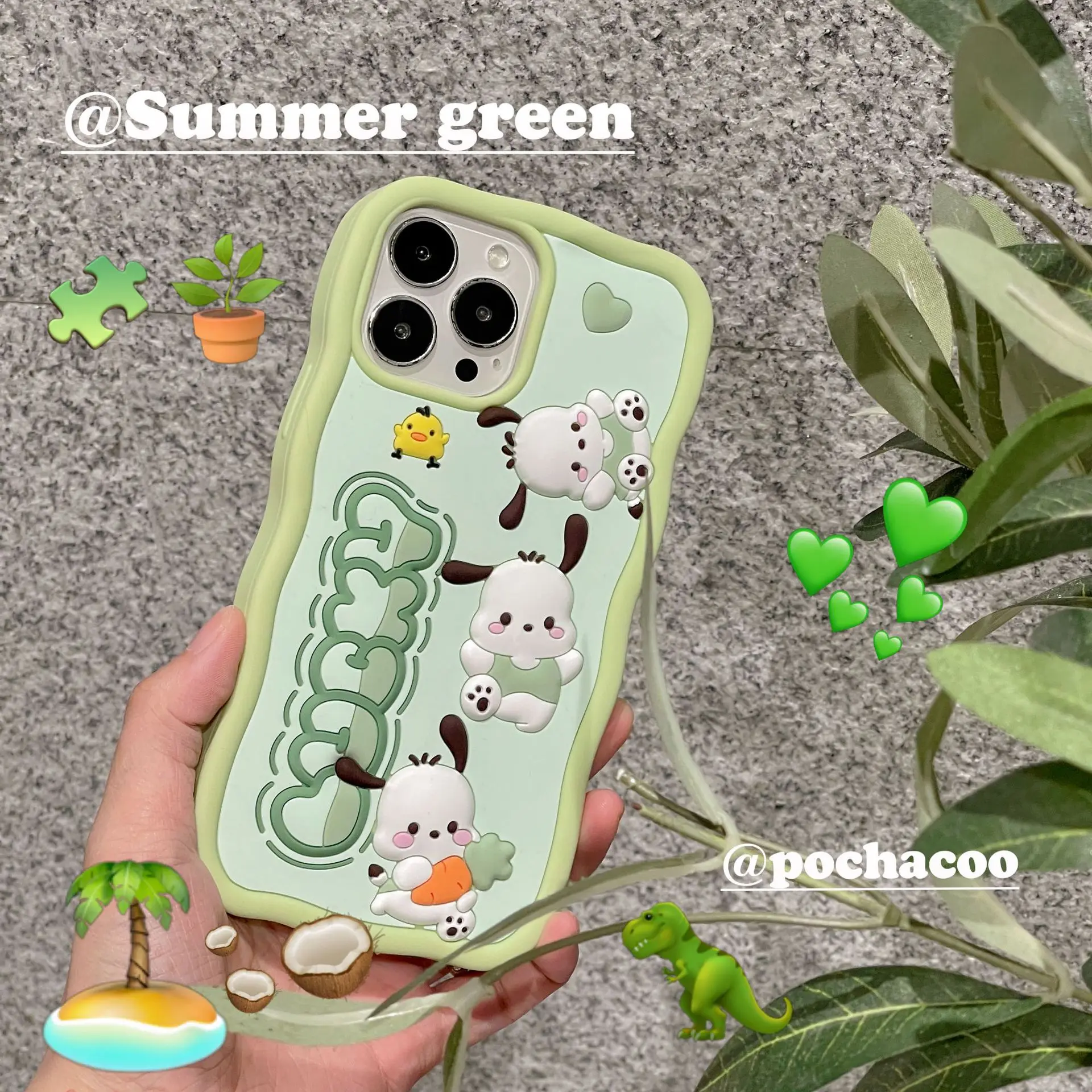 un teléfono verde con un lagarto