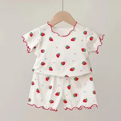 Pijama fresa para bebé niña – Conjunto dos piezas manga corta verano