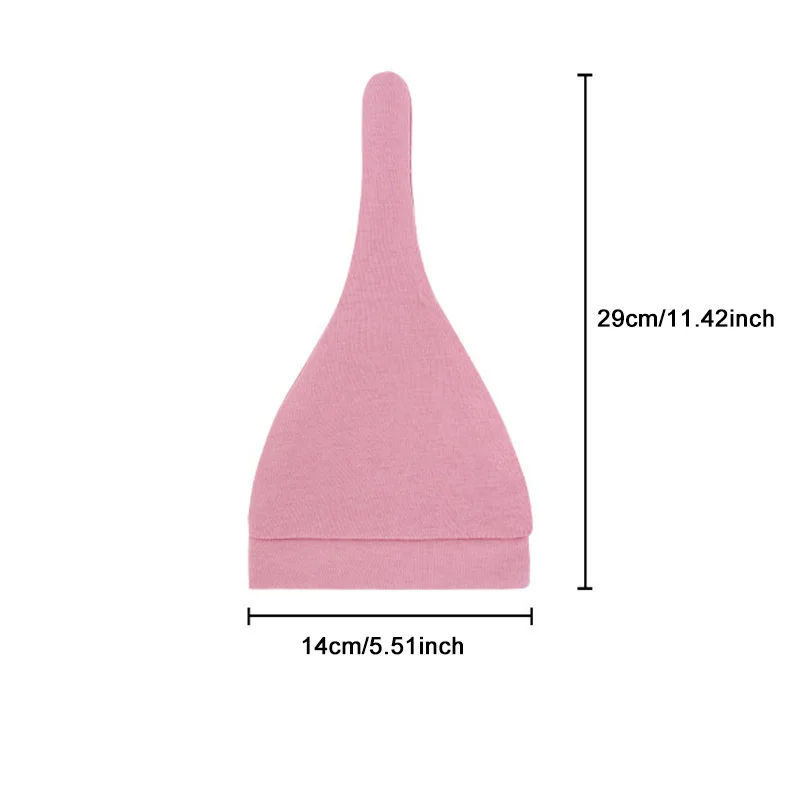 Gorro anudado de algodón para bebé recién nacido – Color liso - imagen 5