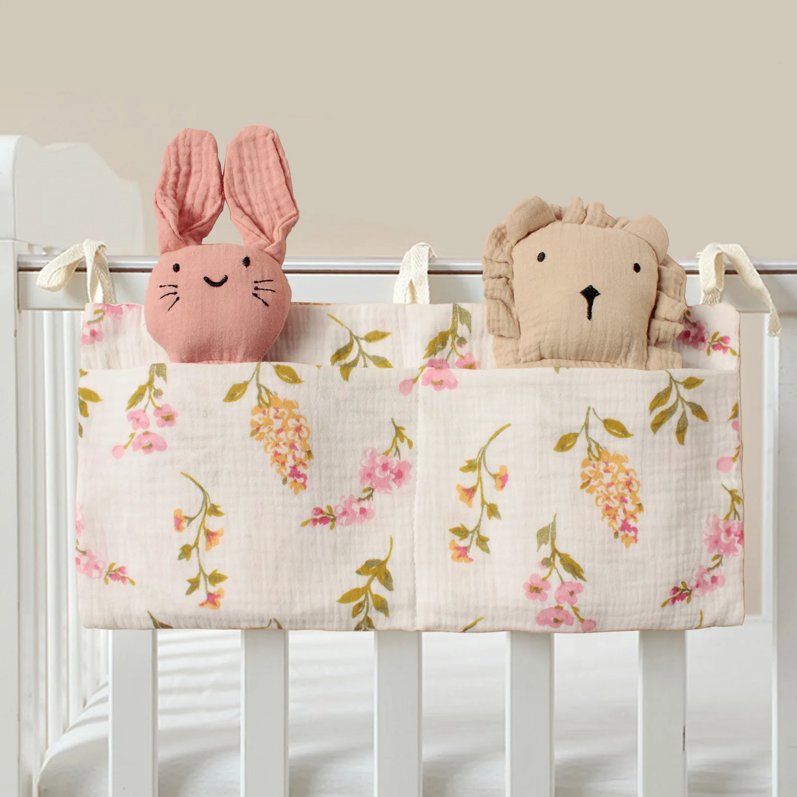 Nueva bolsa de pañales para la cabecera de bebés, bolsa de almacenamiento de pañales desechable para bebés, bolso para bebés, niños y niñas, bolsa colgante con carrito para botellas - imagen 4