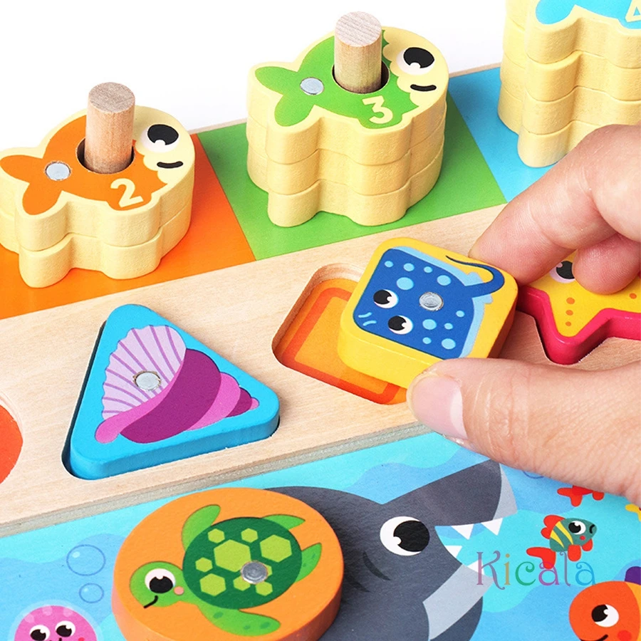 Juego educativo Montessori de madera matemáticas y colores - imagen 3