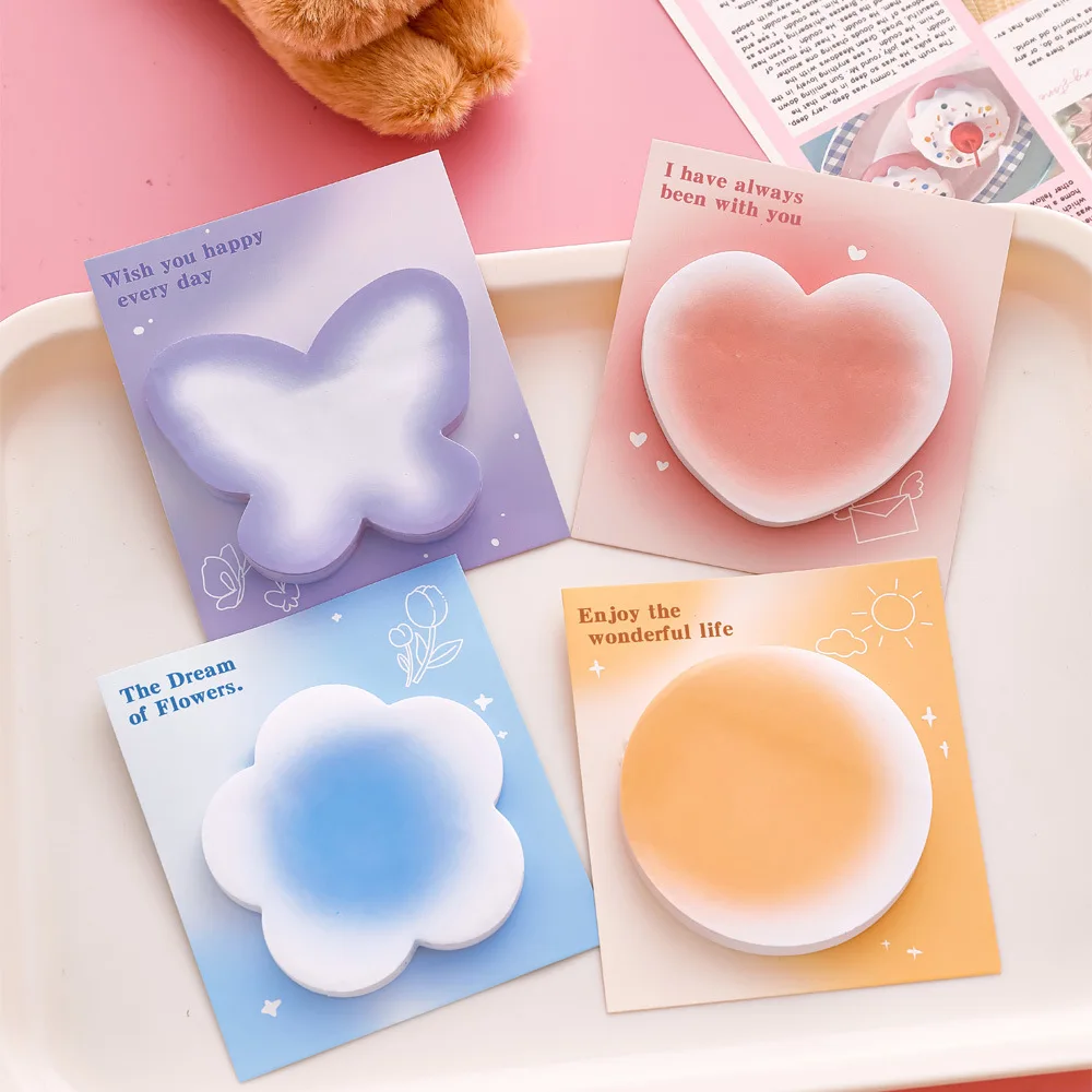 Notas adhesivas degradadas, papel de amor, pegatinas de papelería para estudiantes de escuela primaria, 30/120/240 hojas, trabajo, oficina, escuela y hogar - imagen 2