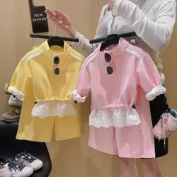 Conjunto niña manga larga con encaje – set holgado