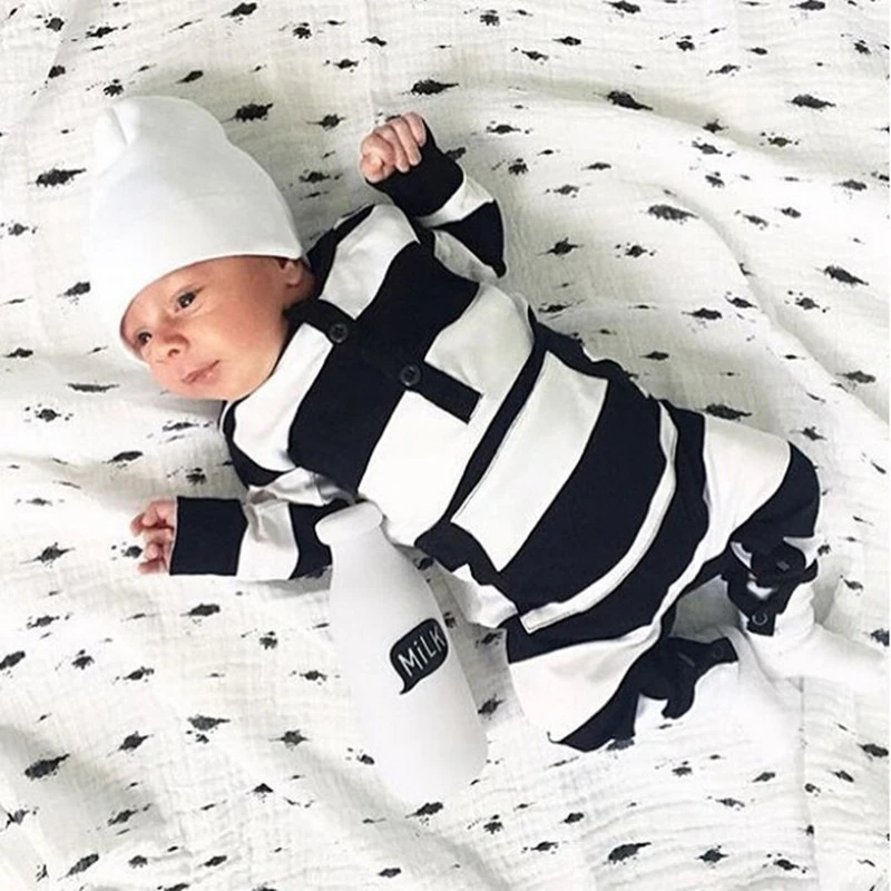 Mameluco bebé de algodón con rayas – Cómodo para otoño e invierno - imagen 5