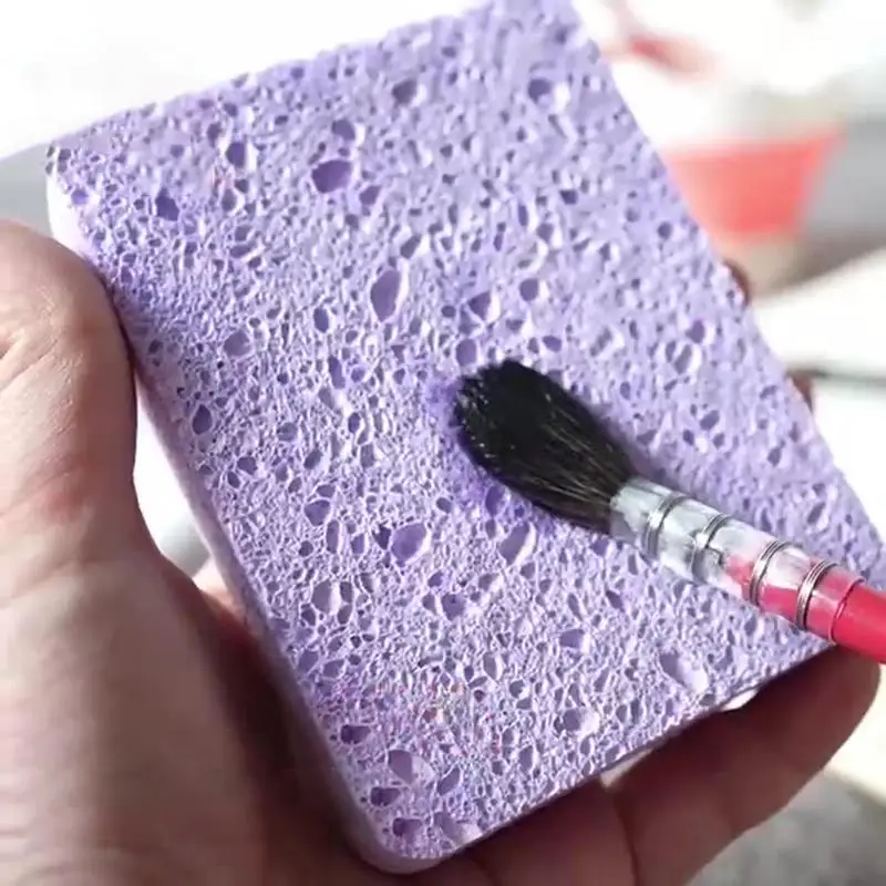 Esponja absorbente específica para pintura de acuarela, herramienta de limpieza hidratante, pluma de pigmento, limpieza de pulpa de madera, limpieza de algodón - imagen 4