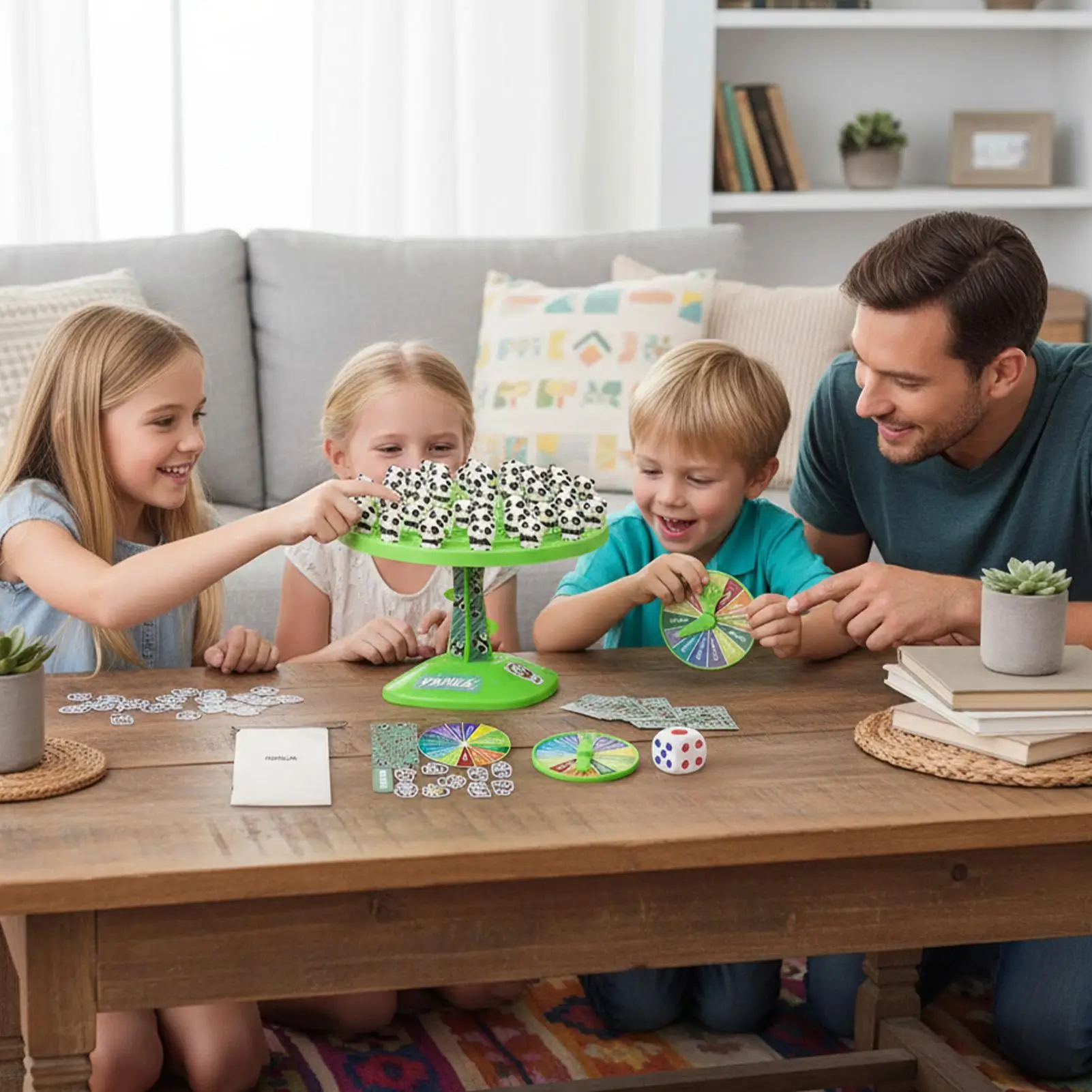 Juego de mesa de árbol equilibrado, juego interactivo de aprendizaje temprano de Panda, juego de apilamiento de equilibrio para días lluviosos, fiesta de cumpleaños, viajes de acampada para niños - imagen 4