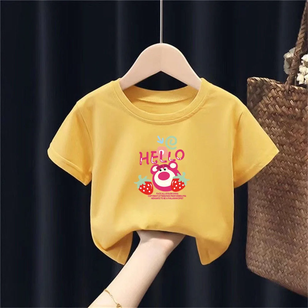 Camiseta de manga corta para niños de 1 a 8 años, camiseta de algodón puro para bebés, camisetas de verano para niños, camisetas de fondo para niños - imagen 3